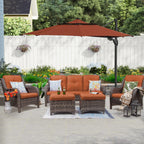 Ensemble de conversation extérieur en osier Cozywor 5 pièces pour patio