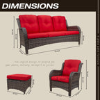 Ensemble de conversation extérieur en osier Cozywor 5 pièces pour patio