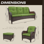 Ensemble de conversation extérieur en osier Cozywor 5 pièces pour patio