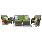 Ensemble de conversation extérieur en osier Cozywor 5 pièces pour patio