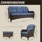 Ensemble de conversation extérieur en osier Cozywor 5 pièces pour patio