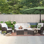 Ensemble de conversation extérieur en osier Cozywor 5 pièces pour patio