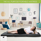 Matelas pliant Cozzzi - Surmatelas en mousse triple pour lit simple 78 x 31 x 4