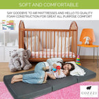 Matelas pliant Cozzzi - Surmatelas en mousse triple pour lit simple 78 x 31 x 4