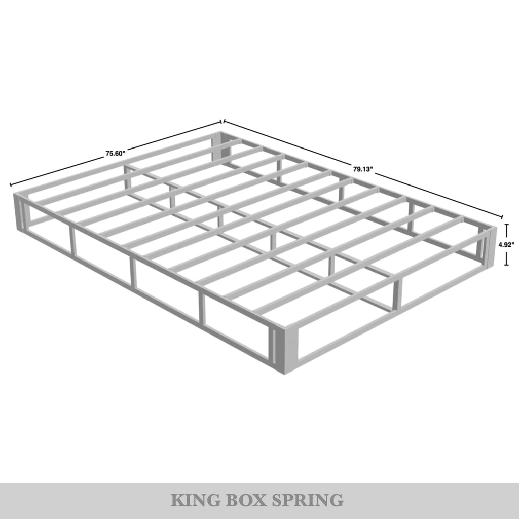 Sommier à ressorts en métal CraftPorch de 5 pouces avec housse en lin noir