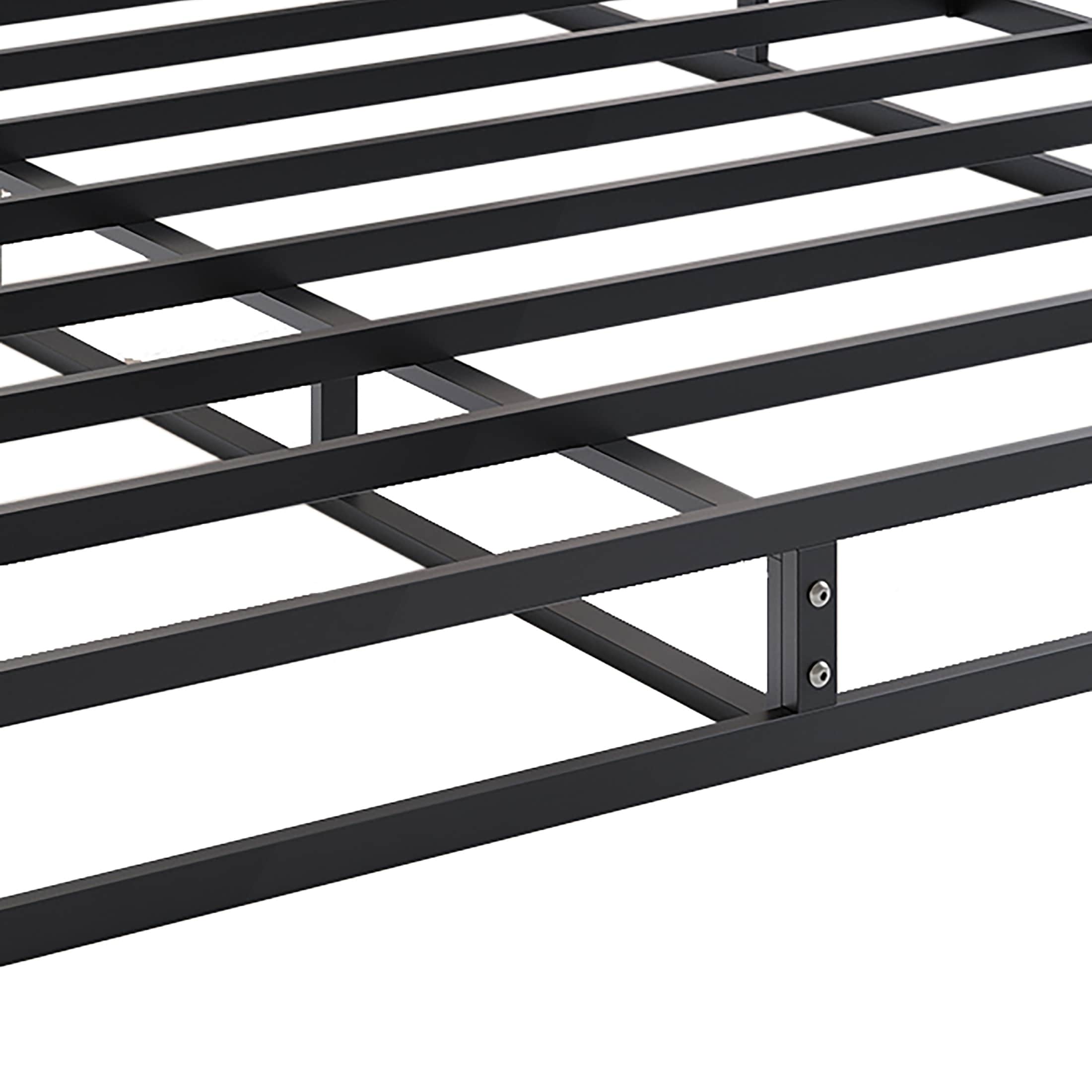 Sommier à ressorts en métal CraftPorch de 5 pouces avec housse en lin noir