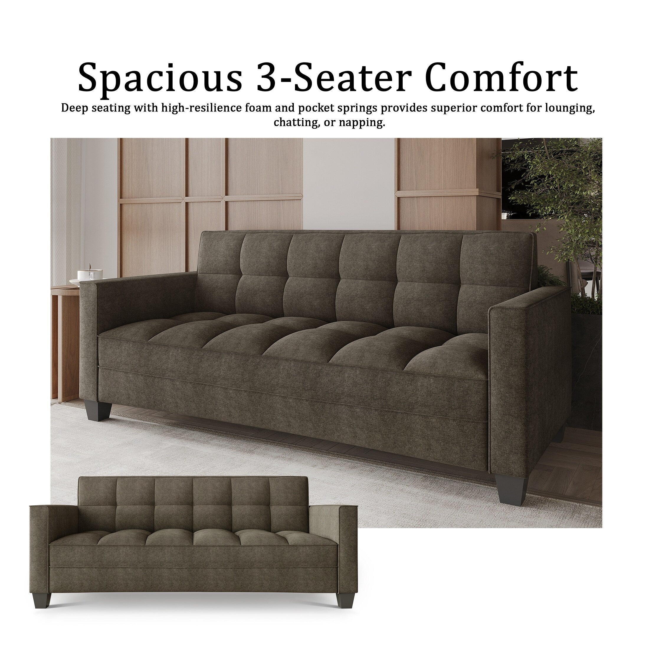 Canapé rembourré en lin moderne et chic de CraftPorch