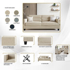 Canapé rembourré en lin épuré et minimaliste de CraftPorch