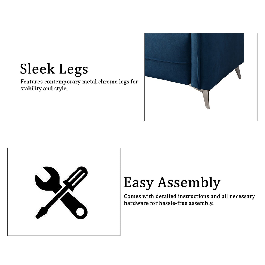 Canapé luxueux rembourré en velours CraftPorch