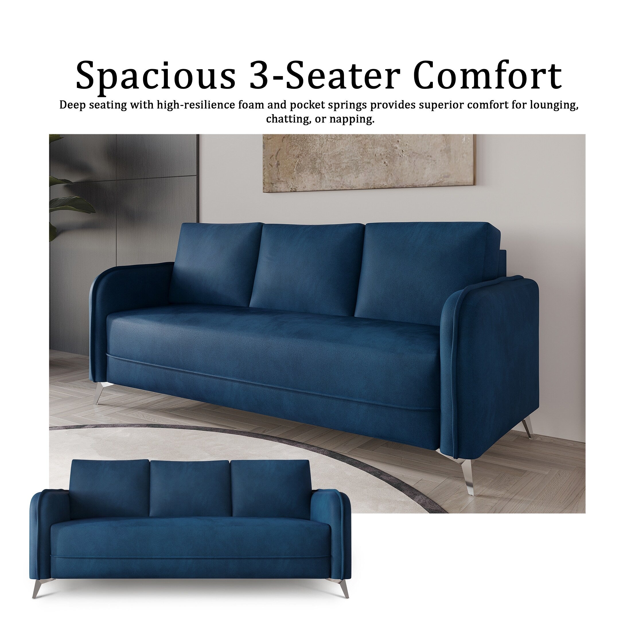 Canapé luxueux rembourré en velours CraftPorch