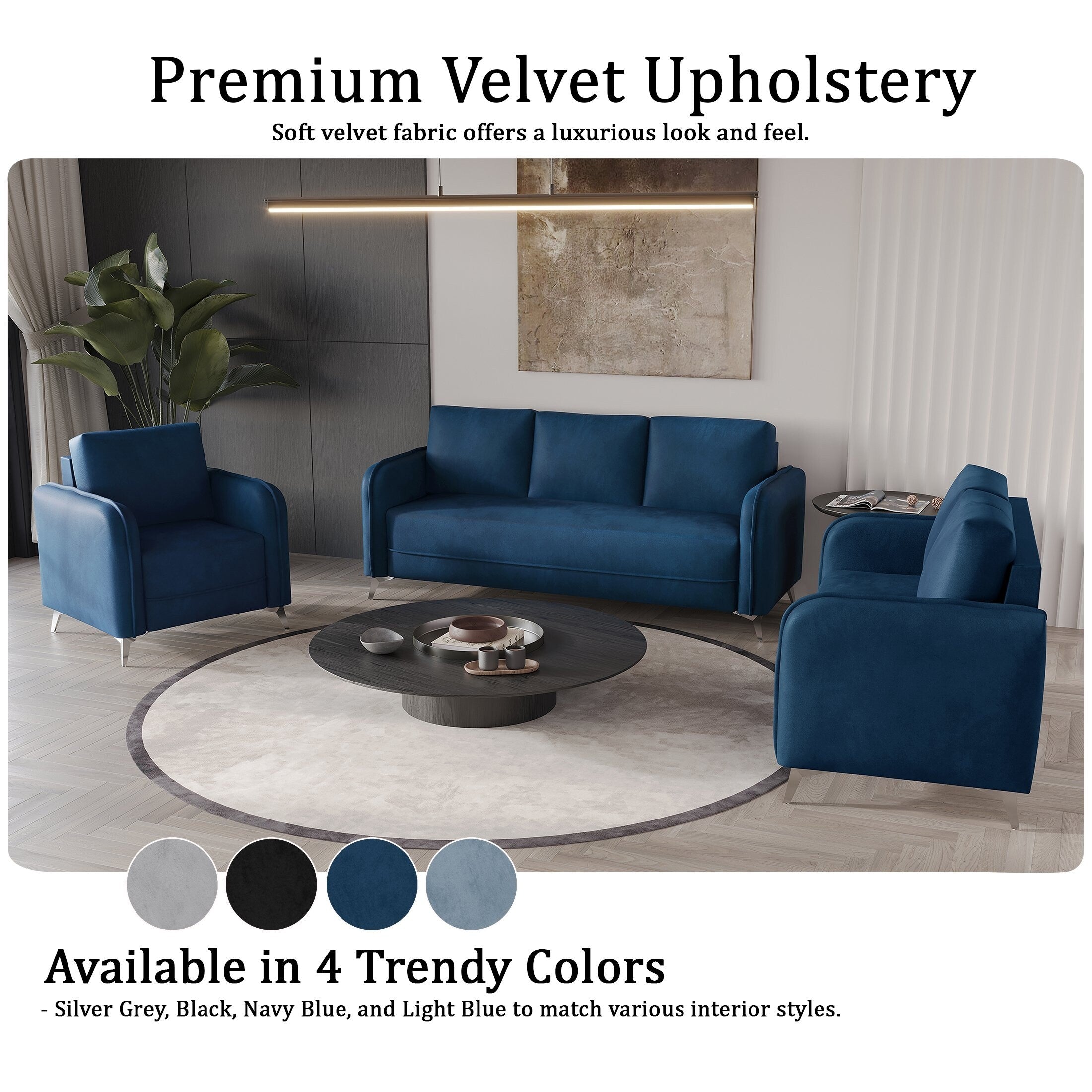 Canapé luxueux rembourré en velours CraftPorch