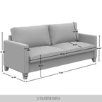 Canapé rembourré en velours côtelé CraftPorch de style milieu de siècle moderne