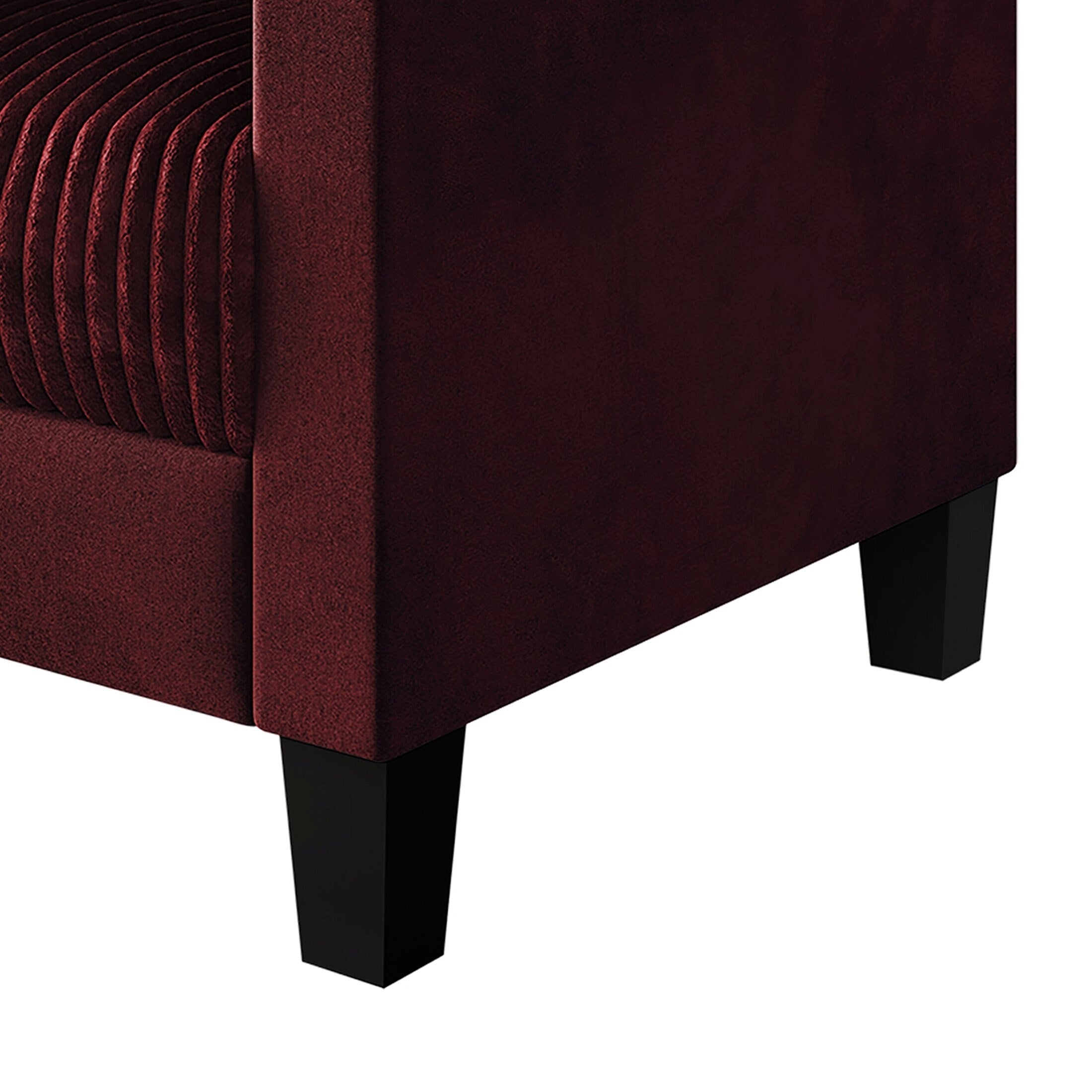 Canapé rembourré en velours côtelé CraftPorch de style milieu de siècle moderne