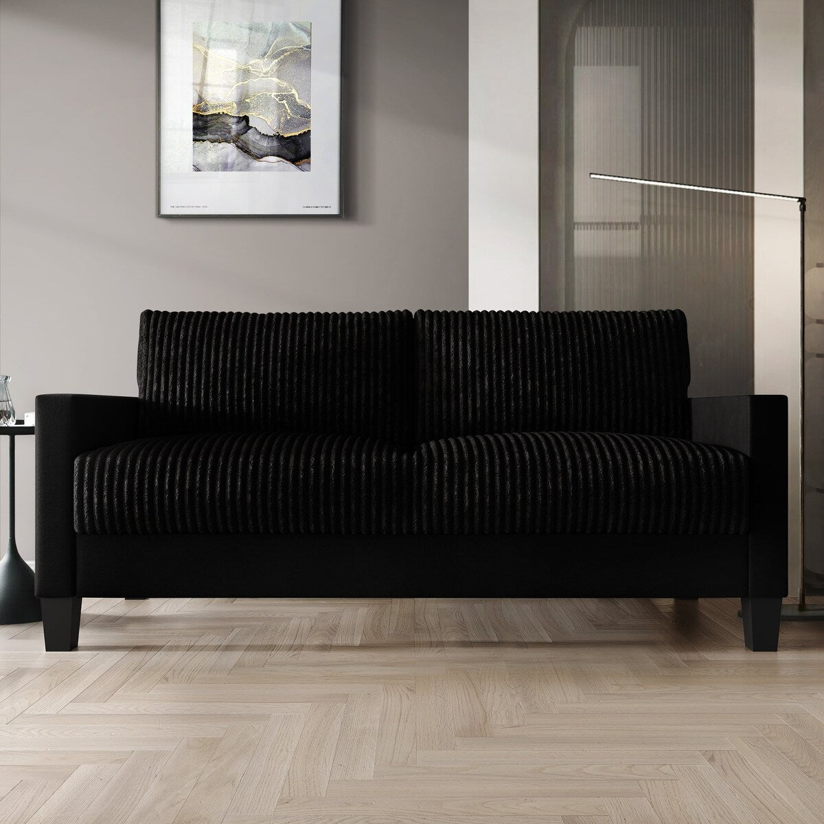 Canapé rembourré en velours côtelé CraftPorch de style milieu de siècle moderne