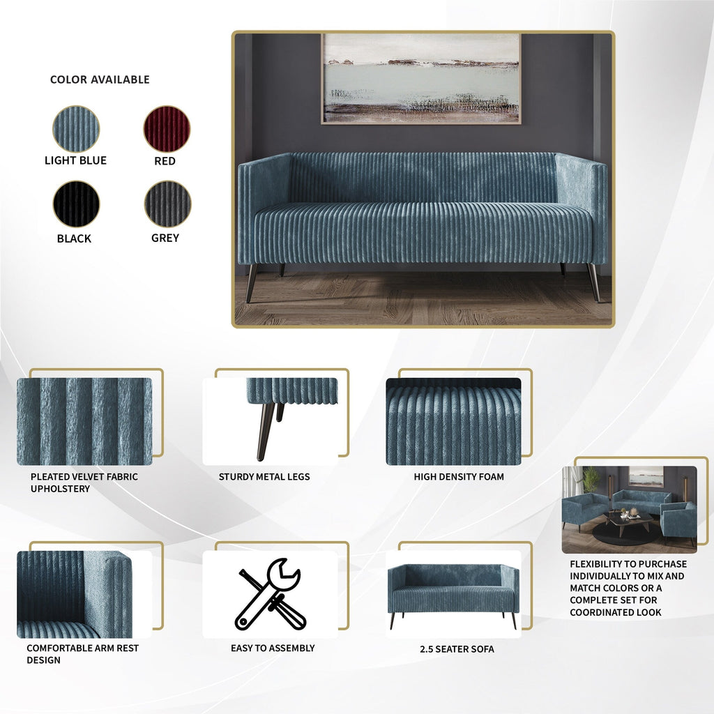 Canapé rembourré en velours côtelé CraftPorch moderne et glamour