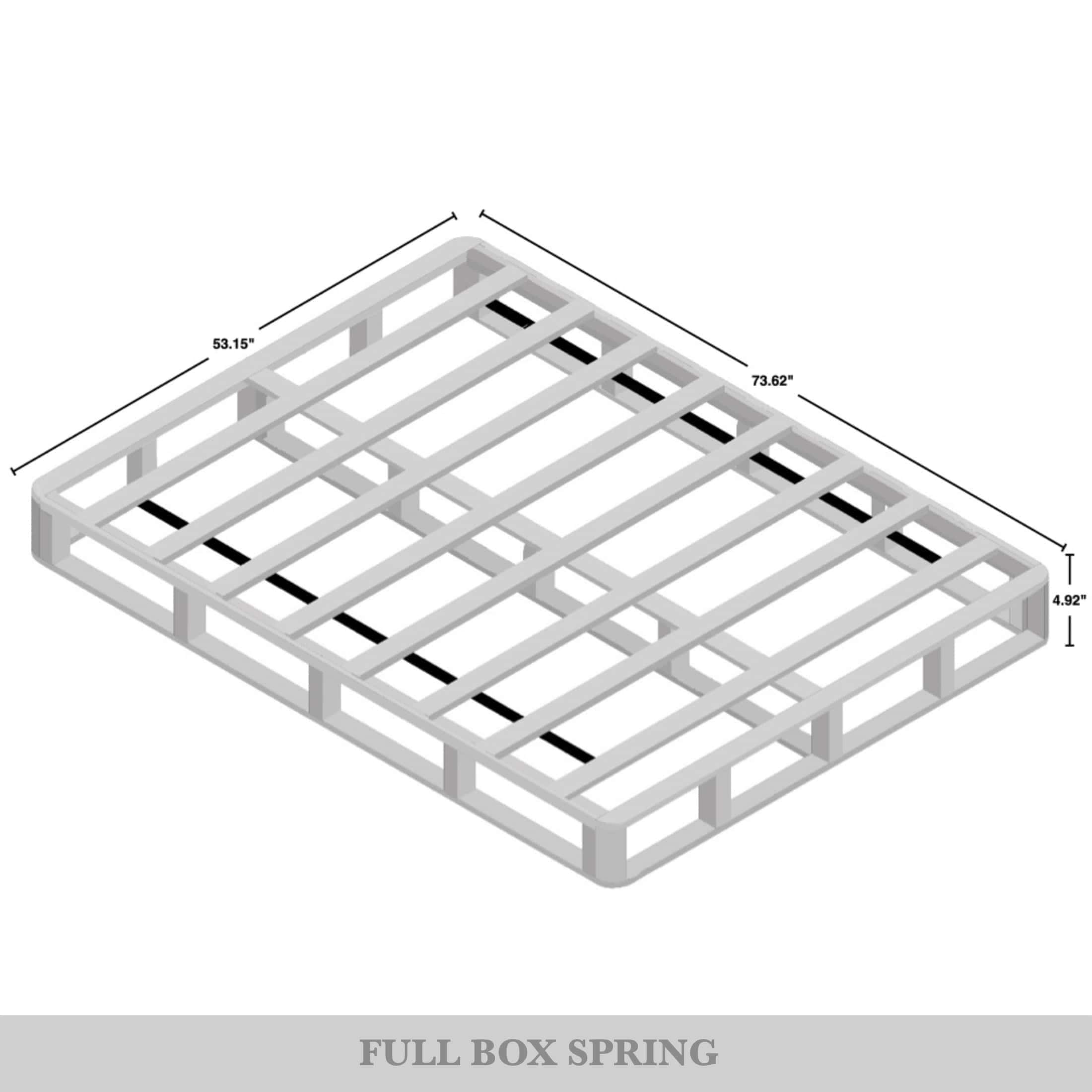Sommier à ressorts en bois massif CraftPorch de 5 pouces avec lattes en bois et revêtement en lin noir