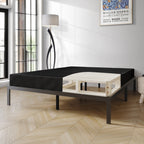 Sommier à ressorts en bois massif CraftPorch de 5 pouces avec lattes en bois et revêtement en lin noir