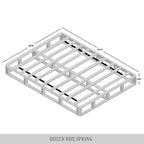 Sommier à ressorts en bois massif CraftPorch de 5 pouces avec lattes en bois et revêtement en lin noir