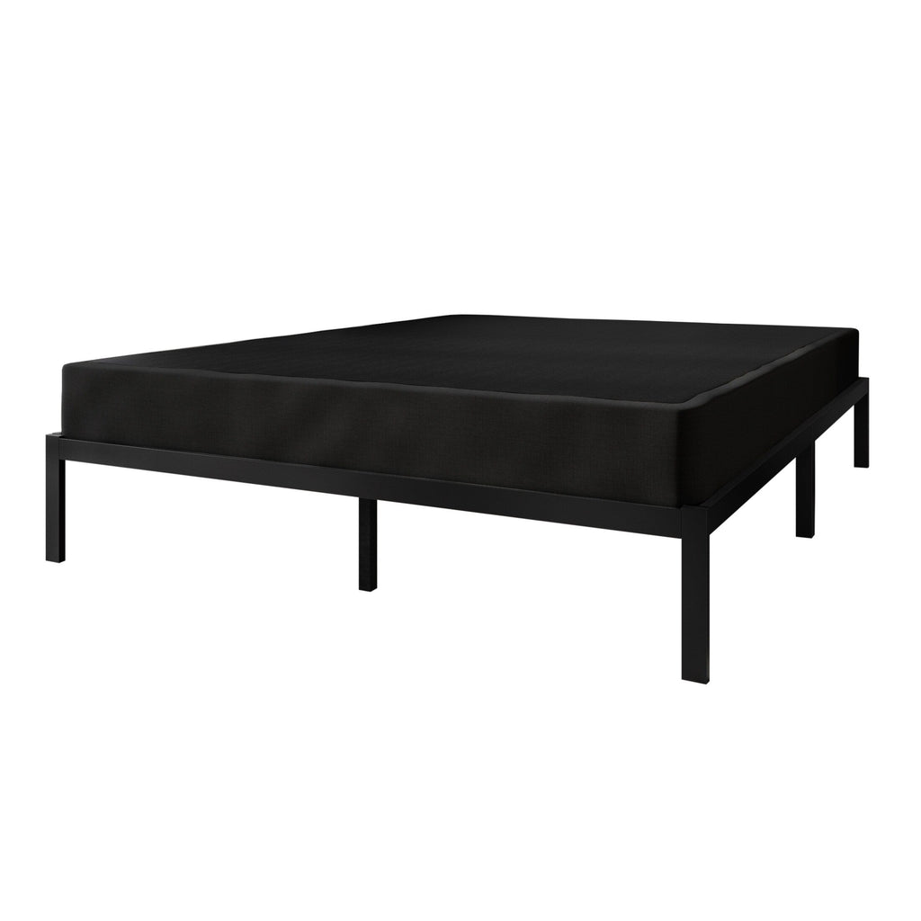 Sommier à ressorts en bois massif CraftPorch de 5 pouces avec lattes en bois et revêtement en lin noir