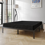 Sommier à ressorts en bois massif CraftPorch de 5 pouces avec lattes en bois et revêtement en lin noir