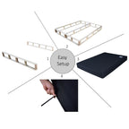 Sommier à ressorts en bois massif CraftPorch de 5 pouces avec lattes en bois et revêtement en lin noir