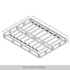 Sommier à ressorts en bois massif CraftPorch de 20 cm avec lattes en bois et revêtement en lin noir