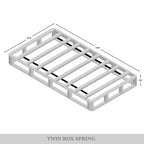 Sommier à ressorts en bois massif CraftPorch de 20 cm avec lattes en bois et revêtement en lin noir