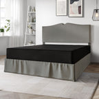 Sommier à ressorts en bois massif CraftPorch de 20 cm avec lattes en bois et revêtement en lin noir