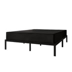 Sommier à ressorts en bois massif CraftPorch de 20 cm avec lattes en bois et revêtement en lin noir