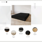 Sommier à ressorts en bois massif CraftPorch de 20 cm avec lattes en bois et revêtement en lin noir