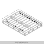 Sommier à ressorts en bois massif CraftPorch de 20 cm avec lattes en bois et revêtement en lin noir