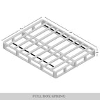 Sommier à ressorts en bois massif CraftPorch de 20 cm avec lattes en bois et revêtement en lin noir