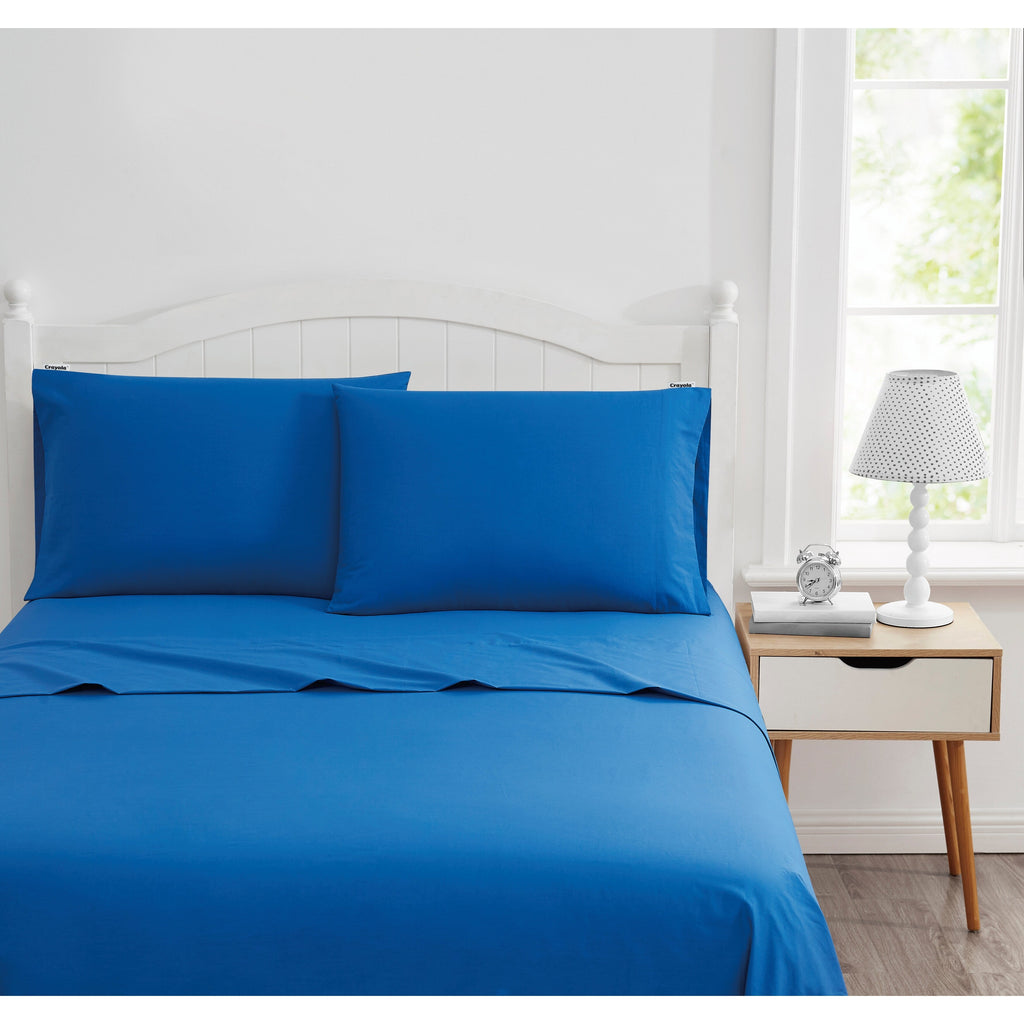 Ensemble de draps en percale de coton Crayola de couleur unie