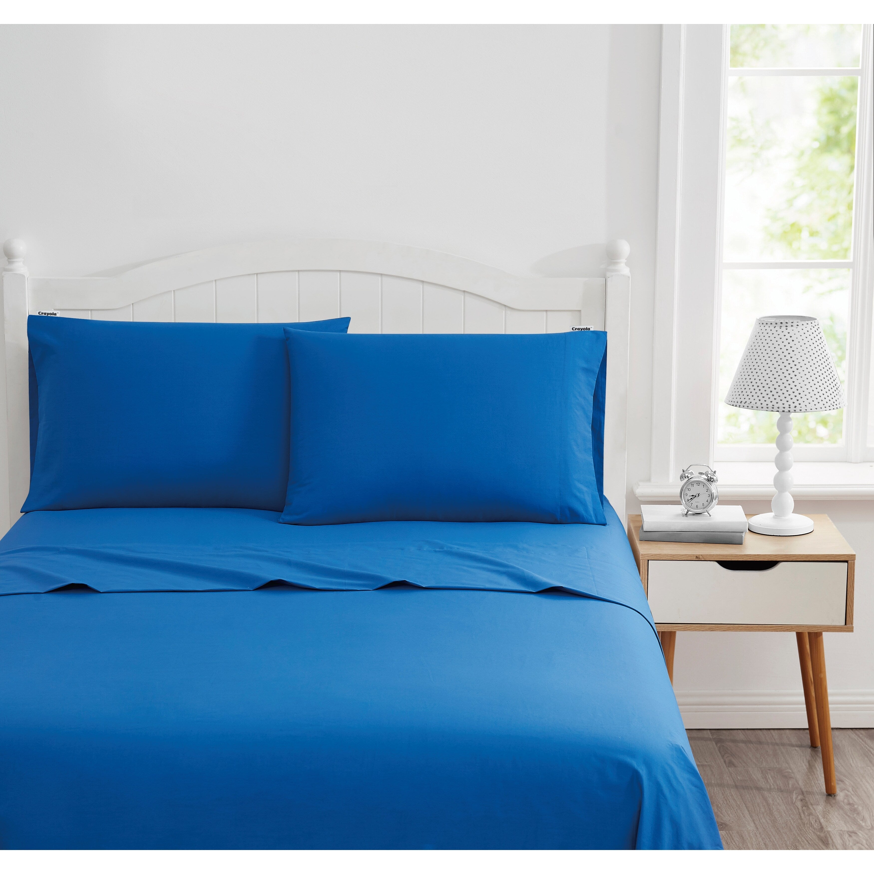 Ensemble de draps en percale de coton Crayola de couleur unie