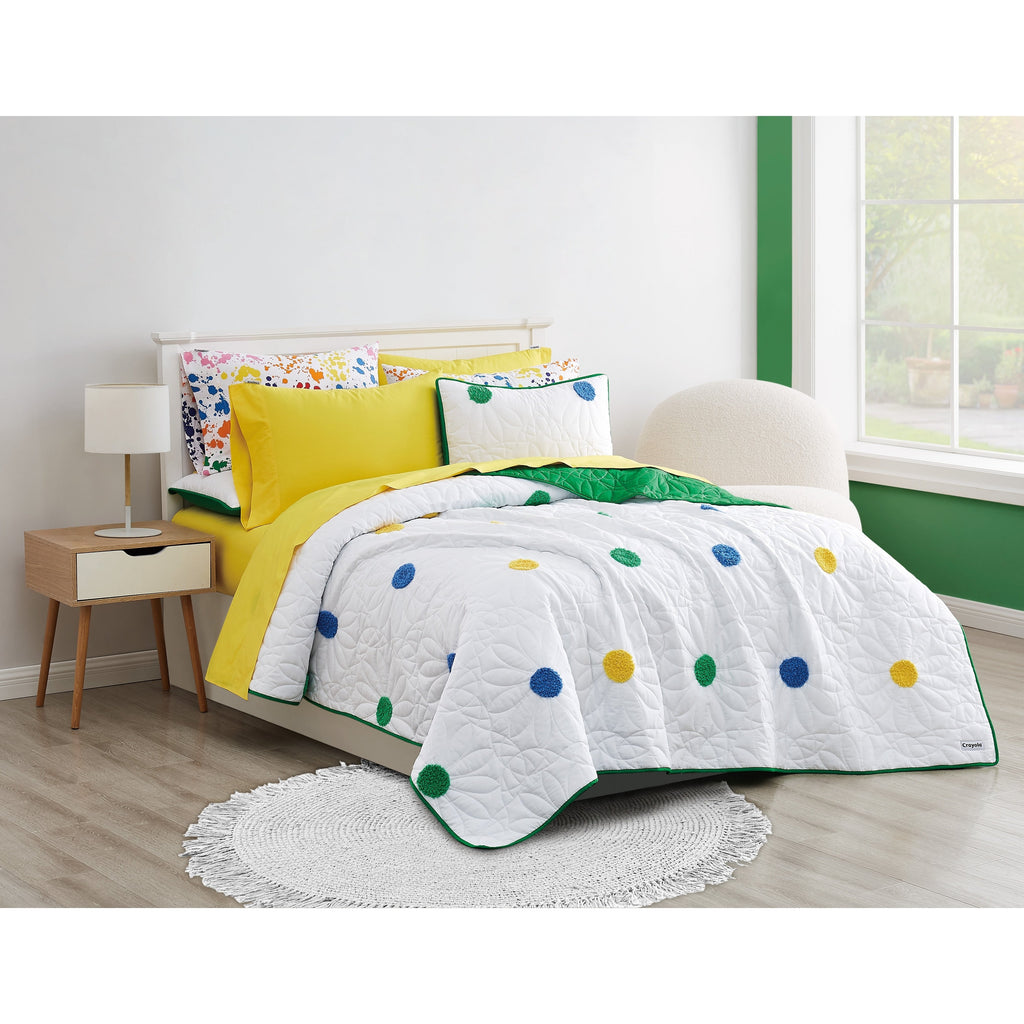 Ensemble de draps en percale de coton Crayola de couleur unie