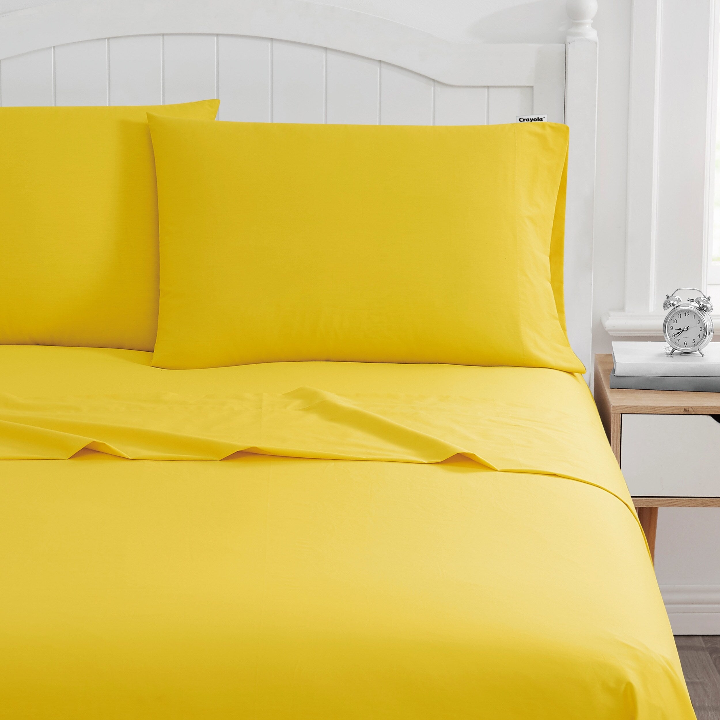 Ensemble de draps en percale de coton Crayola de couleur unie