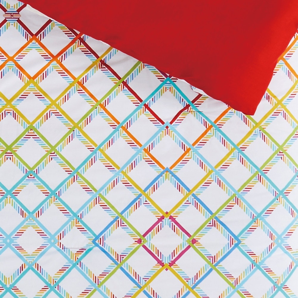 Parure de couette en coton à carreaux Crayola Happy