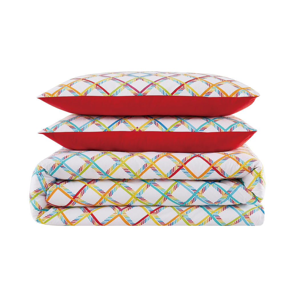 Parure de couette en coton à carreaux Crayola Happy