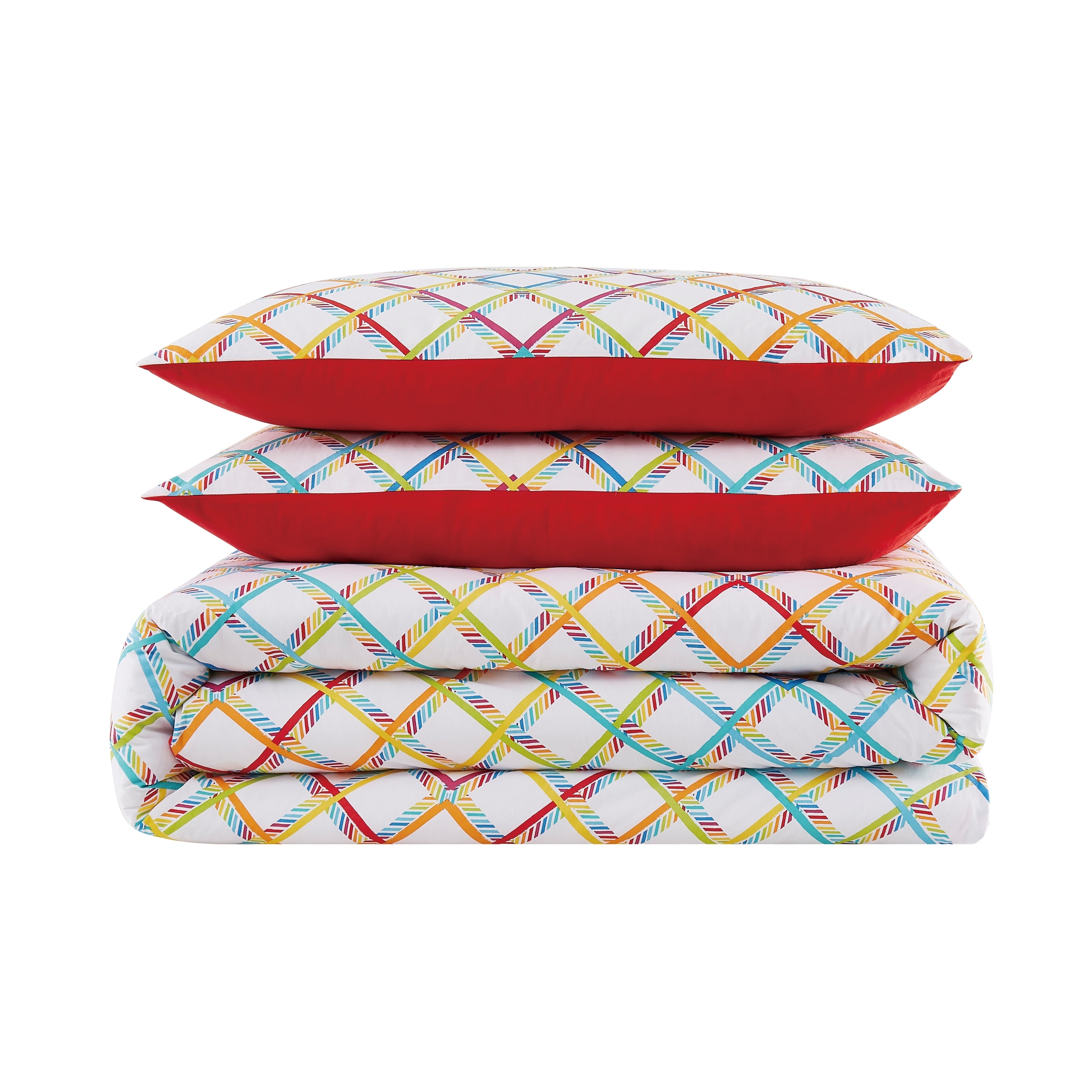 Parure de couette en coton à carreaux Crayola Happy