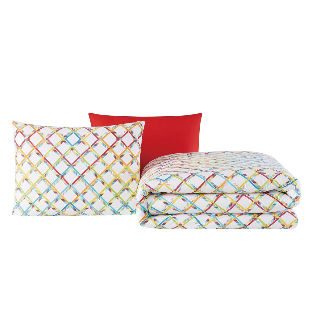 Parure de couette en coton à carreaux Crayola Happy