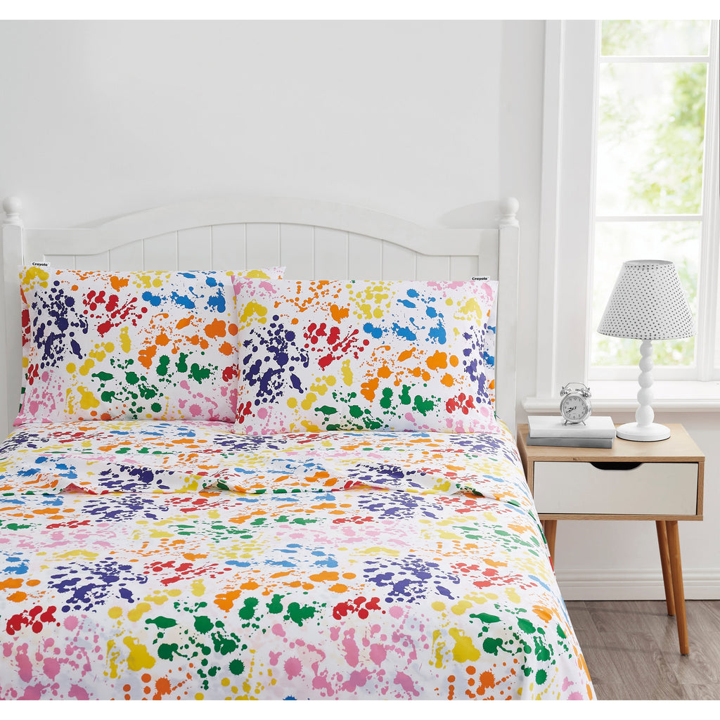 Ensemble de draps en percale de coton Crayola Splatter