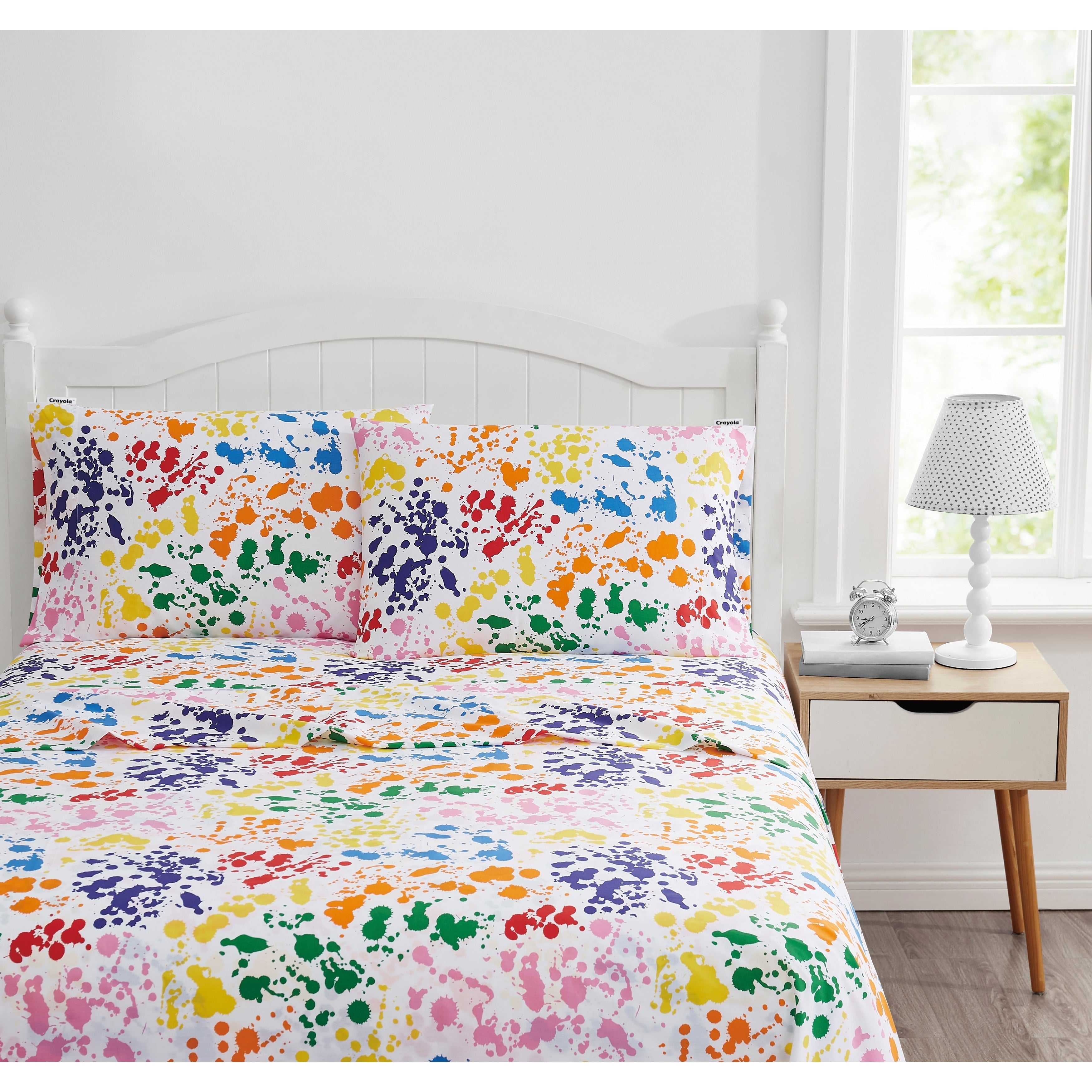 Ensemble de draps en percale de coton Crayola Splatter