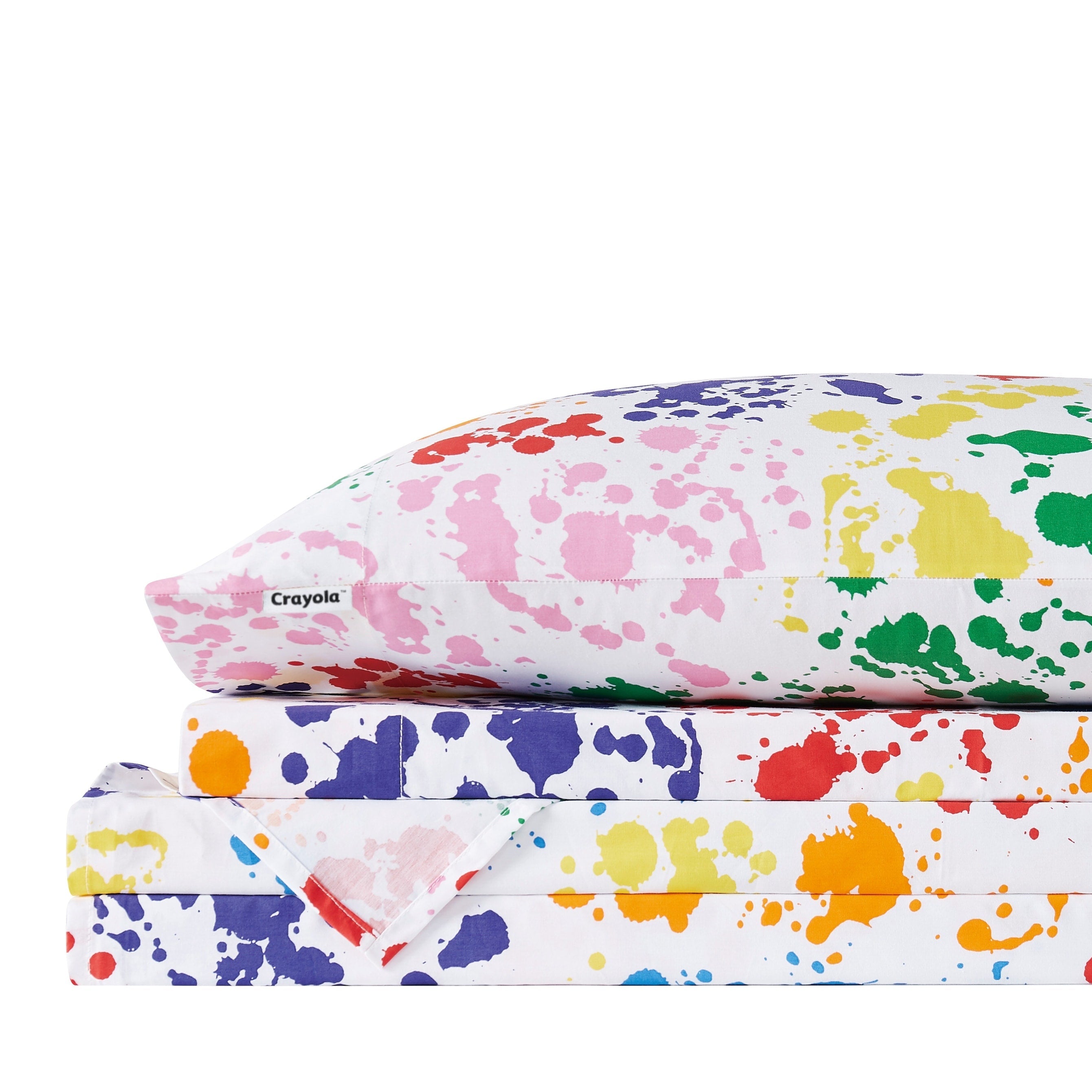 Ensemble de draps en percale de coton Crayola Splatter