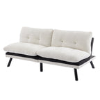 Canapé-lit convertible en chenille blanc crème 75,6 avec pieds en métal pour le salon