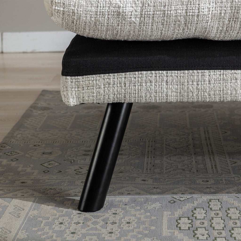 Canapé-lit convertible en chenille blanc crème 75,6 avec pieds en métal pour le salon