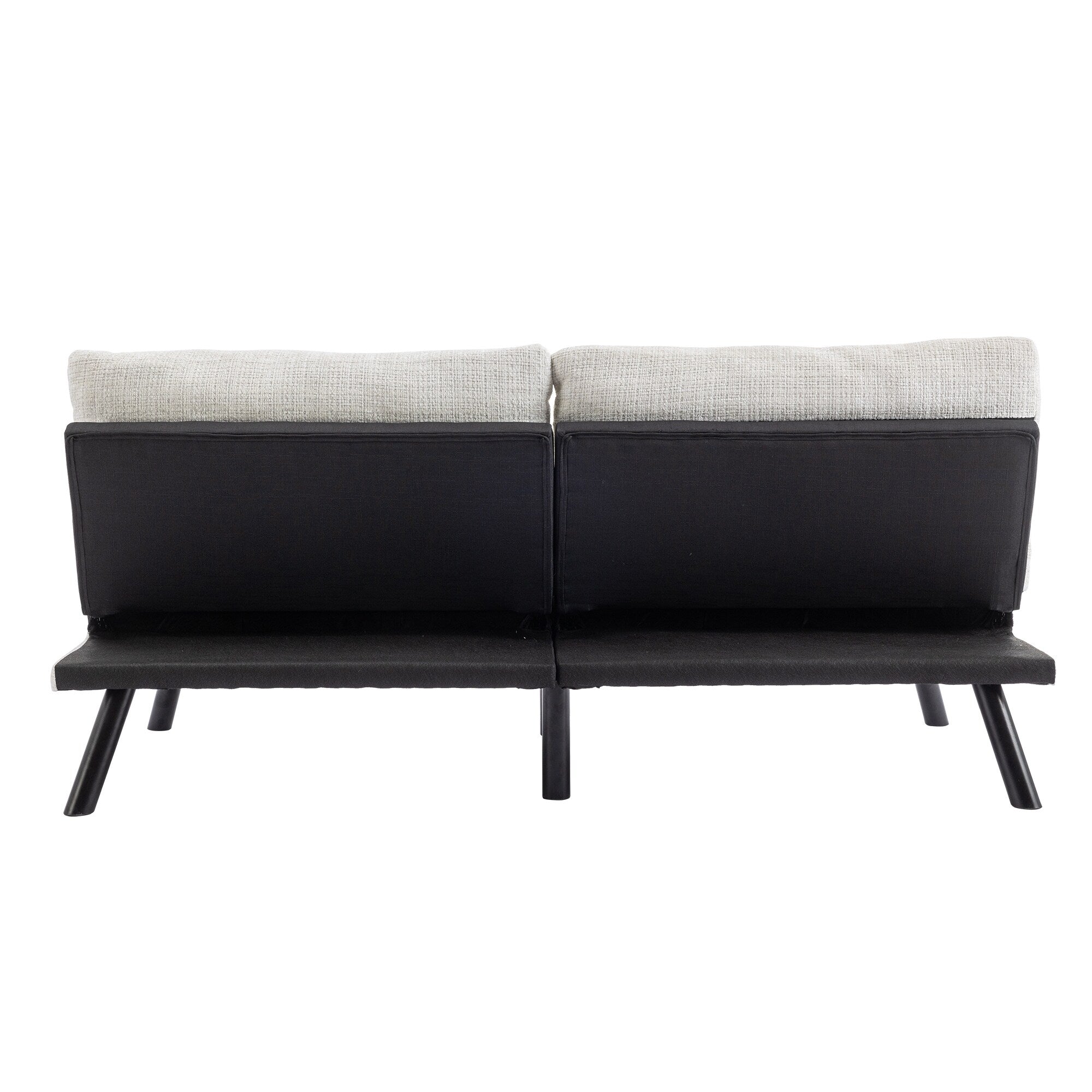 Canapé-lit futon convertible en chenille blanc crème