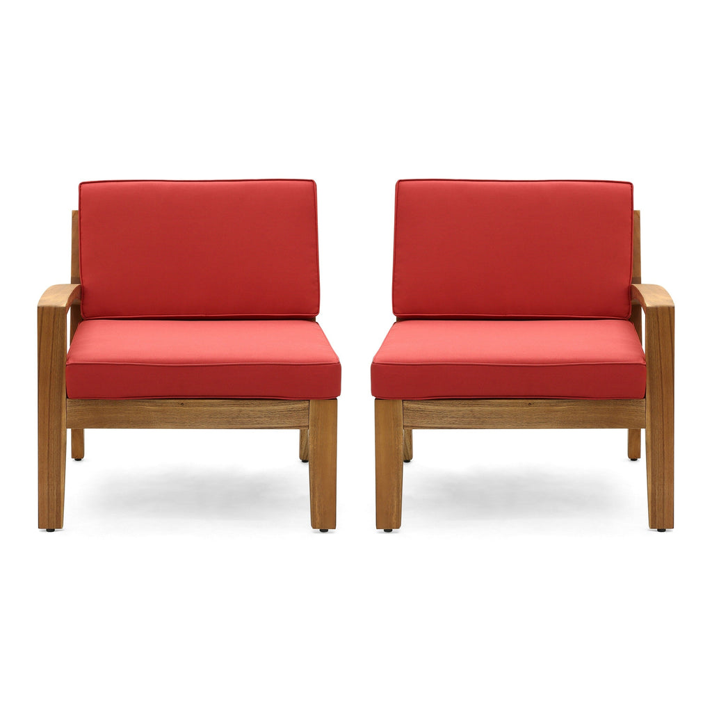 Ensemble canapé-fauteuil Creta avec accoudoirs gauche et droit, 76 cm, amovible, rouge-brun