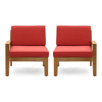 Ensemble canapé-fauteuil Creta avec accoudoirs gauche et droit, 76 cm, amovible, rouge-brun