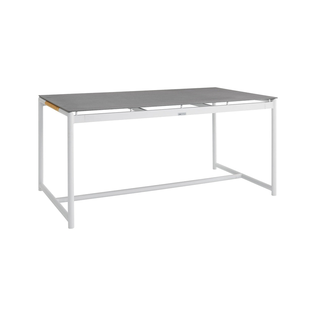 Ensemble de salle à manger d'extérieur Crown 5 pièces en aluminium et teck avec tissu gris
