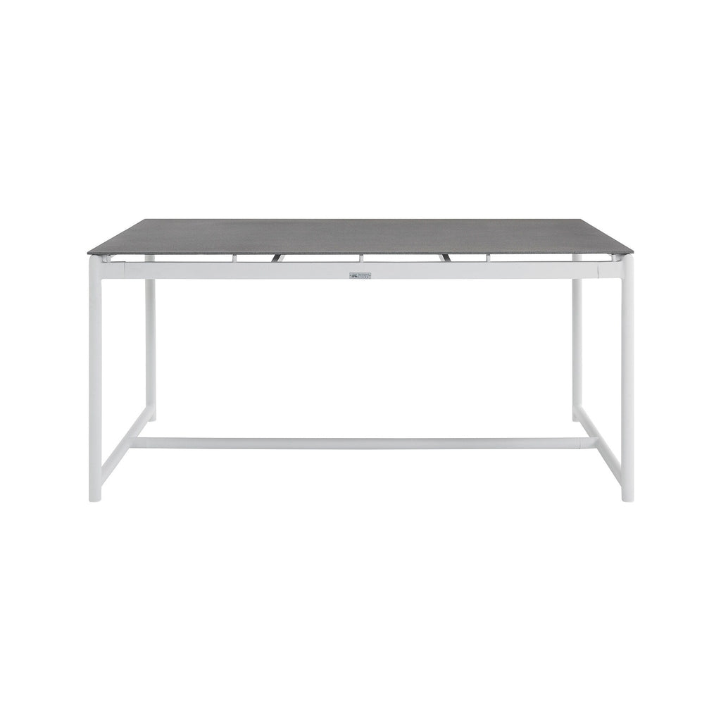 Ensemble de salle à manger d'extérieur Crown 5 pièces en aluminium et teck avec tissu gris
